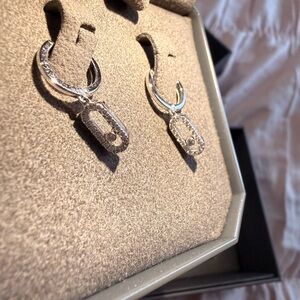 Messika Silver Diamond Drop Earrings